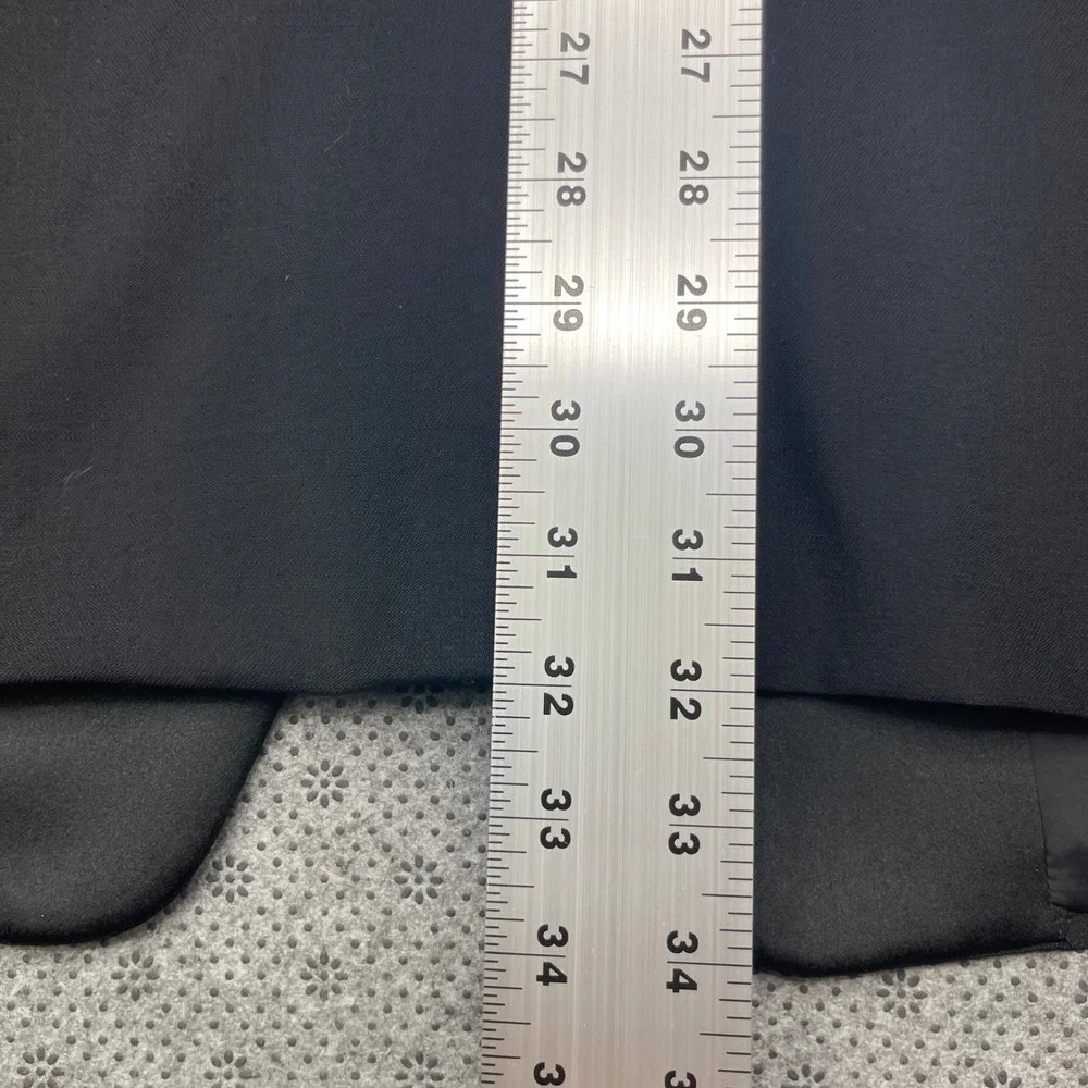 Vintage Valentino Uomo Black Tuxedo Suit Pure Wool Satin Lapel 44L W34xL34 FLAW